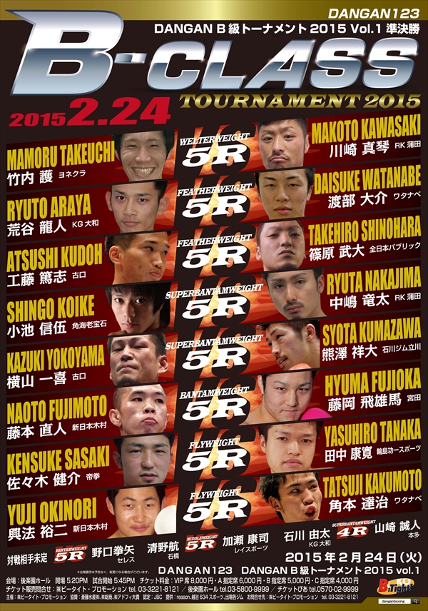 DANGAN123 DANGANB級トーナメント2015　Vol.1準決勝　試合結果